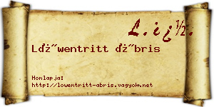 Löwentritt Ábris névjegykártya